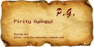 Pirity Gyöngyi névjegykártya